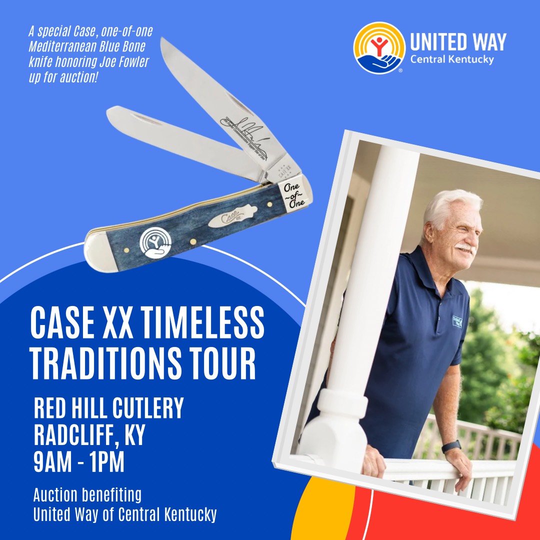 Charity Auction for a rare One-of-One Case Knife featuring Joe Fowler’s Signature to benefit United Way of Central Kentucky